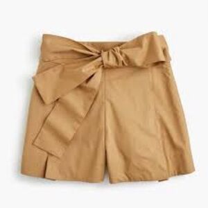 J Crew Gold Tie Waist Short in Cotton Poplin, high rise, size 10, EUC
